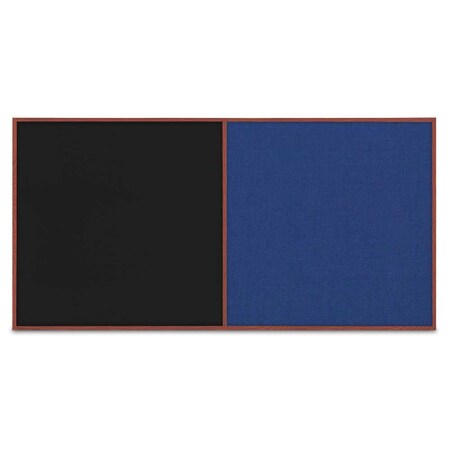 United Visual Products Enclosed Corkboard, 3 Door, 96"x48", 4" Fra, UV3413-BLACK-BLSPRU UV3413-BLACK-BLSPRU